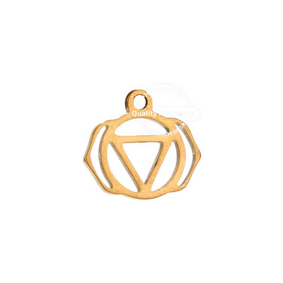 10 komada nehrđajućeg čelika izdubljeni trokut cvijet zvijezda šarm privjesci 15 mm zlatni DIY obrtnički šarm nalazi za izradu nakita