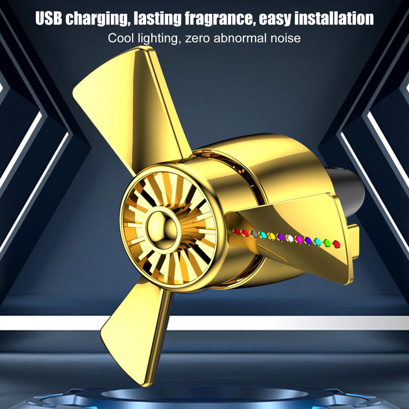 Osvježivači zraka za automobil s propelerom s LED svjetlom, difuzor za automobil, stezaljka za ventilacijski otvor, osvježivači zraka za automobil, pročišćivač zraka, eliminator dima, eliminator mirisa, poklon sv.