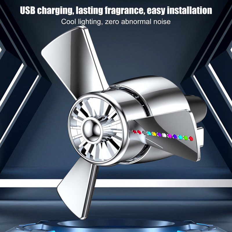 Osvježivači zraka za automobil s propelerom s LED svjetlom, difuzor za automobil, stezaljka za ventilacijski otvor, osvježivači zraka za automobil, pročišćivač zraka, eliminator dima, eliminator mirisa, poklon sv.
