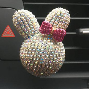 Πολύχρωμοι μεταλλικοί φιόγκοι και κουνέλια Στυλ αυτοκινήτου Κλιπ αρώματος Γυναικεία διακόσμηση κλιματιστικού αυτοκινήτου Άρωμα αυτοκινήτου Αποσμητικό αέρα