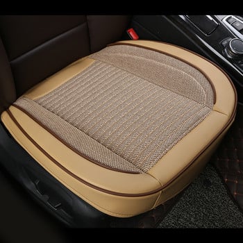 3D кожена калъфка за столче за кола Лен Универсална дишаща защитна възглавница за повечето седани SUV Авто интериорни аксесоари