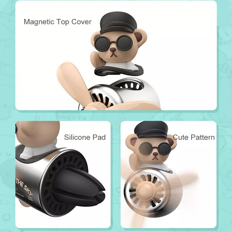 Osvježivač zraka za automobil Bear Pilot Rotirajući propeler Aromaterapija Otvor za zrak Mirisi Automatski parfemi Mirisi Dodatna oprema