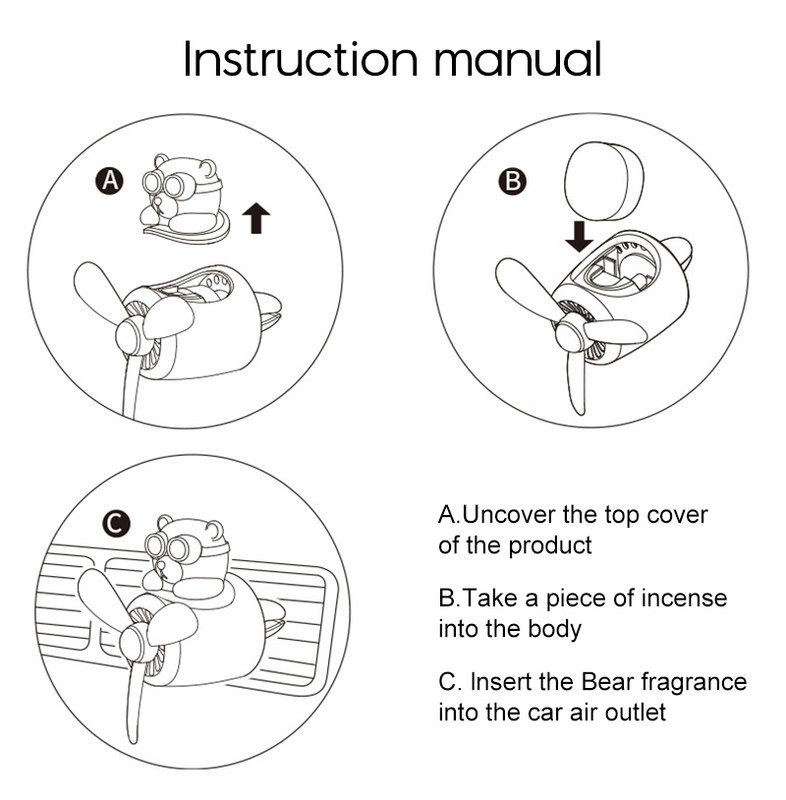 Cute Pilot Osvježivač zraka za automobil Difuzor za automobil Solid Aromatherap Osvježivač za ventilacijske otvore Dodaci za uređenje interijera automobila