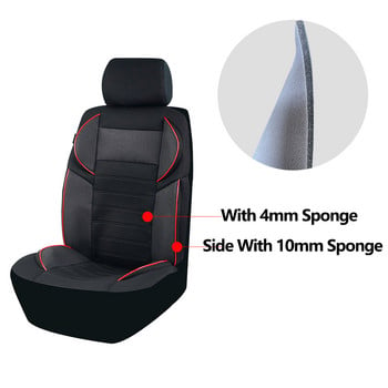 AUTO PLUS Универсални спортни калъфи за автомобилни седалки 5D дизайн Дишаща мрежа BK плат Калъфи за автомобилни седалки Възглавница, подходяща за повечето автомобили SUV Ван