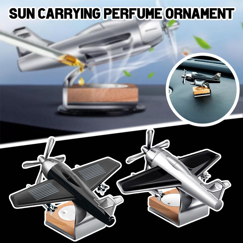 Saulės automobilio aromaterapinis difuzorius prietaisų skydelis besisukantis lėktuvas aromaterapinis difuzorius orlaivio laikiklis dekoro automobilio priedai