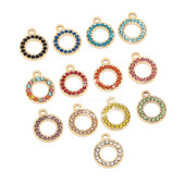5 komada šupljih kružnih privjesaka od nehrđajućeg čelika, zlatnih privjesaka za rođendanske kamenčiće za izradu ogrlica s naušnicama
