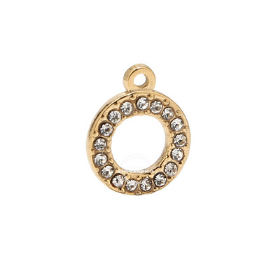 5 komada šupljih kružnih privjesaka od nehrđajućeg čelika, zlatnih privjesaka za rođendanske kamenčiće za izradu ogrlica s naušnicama