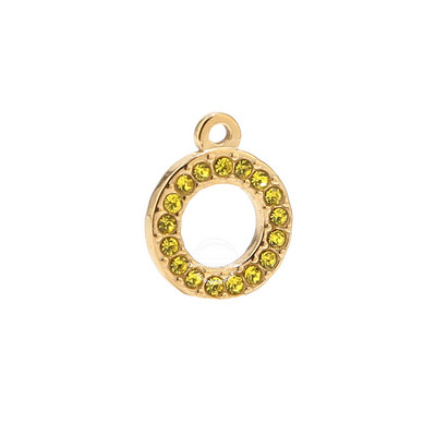 5 komada šupljih kružnih privjesaka od nehrđajućeg čelika, zlatnih privjesaka za rođendanske kamenčiće za izradu ogrlica s naušnicama
