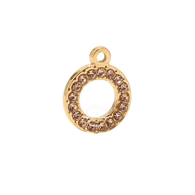 5 komada šupljih kružnih privjesaka od nehrđajućeg čelika, zlatnih privjesaka za rođendanske kamenčiće za izradu ogrlica s naušnicama