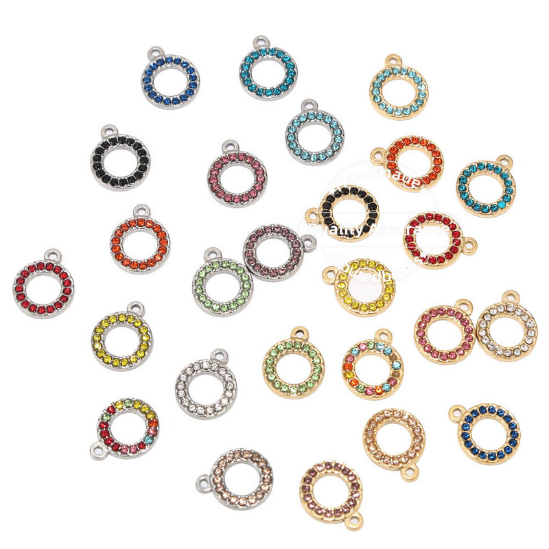 5 komada šupljih kružnih privjesaka od nehrđajućeg čelika, zlatnih privjesaka za rođendanske kamenčiće za izradu ogrlica s naušnicama