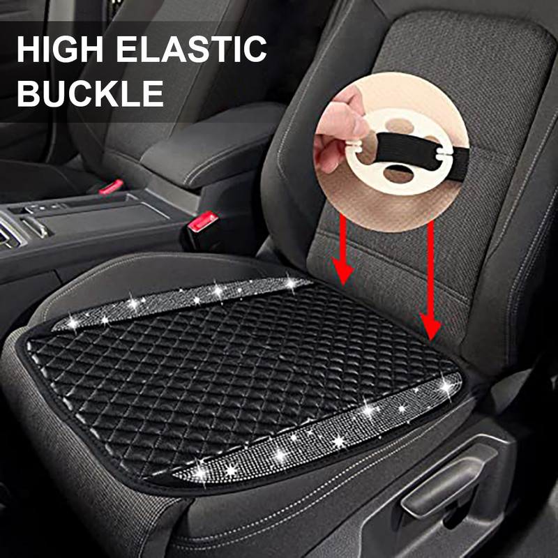 Spīdīgs universāls automašīnas sēdekļa pārsegs Bling auto salona daļas Elpojošs priekšējais sēdekļa spilvens Non-Silp automašīnas sēdekļa pārsegs automašīnu piederumi