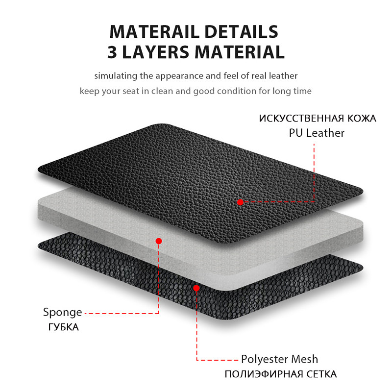 AUTOYOUTH PU odiniai pilni automobilio sėdynių užvalkalai, visa sėdynė, skirta kibirui Toyota Corolla, skirta Peugeot 107, skirta Toyota Rav4 juoda su raudona