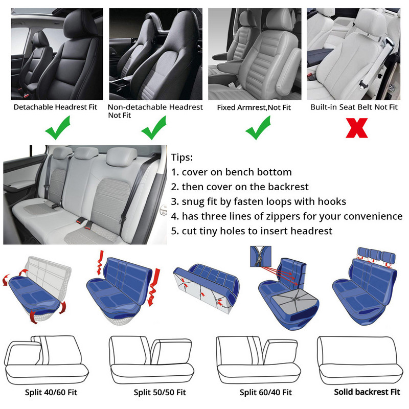 AUTOYOUTH PU odiniai pilni automobilio sėdynių užvalkalai, visa sėdynė, skirta kibirui Toyota Corolla, skirta Peugeot 107, skirta Toyota Rav4 juoda su raudona