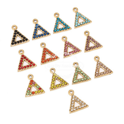 5 komada šupljih trokutastih privjesaka od nehrđajućeg čelika 13X15 mm, zlatnih privjesaka za naušnice, izrada ogrlica, nalaza od perli