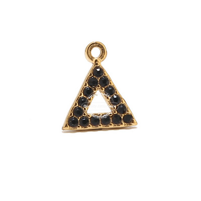 5 komada šupljih trokutastih privjesaka od nehrđajućeg čelika 13X15 mm, zlatnih privjesaka za naušnice, izrada ogrlica, nalaza od perli