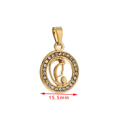 5 komada pozlaćenih kristalno popločanih nehrđajućih čelika Marina Djevice Marije Guadalupe šarm privjesci za DIY izradu ženskih ogrlica