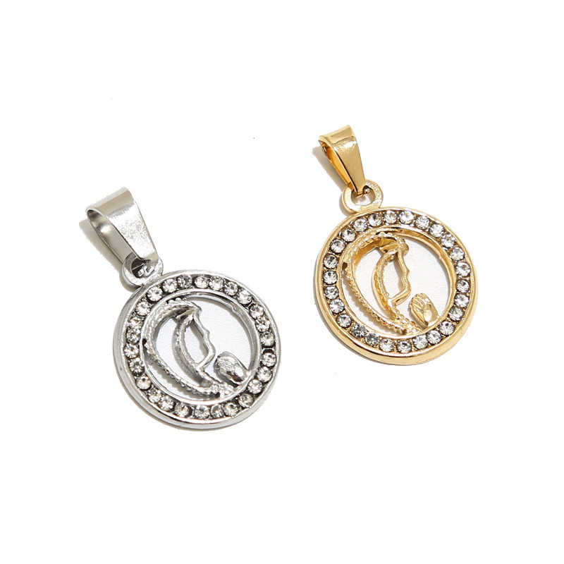 5 komada pozlaćenih kristalno popločanih nehrđajućih čelika Marina Djevice Marije Guadalupe šarm privjesci za DIY izradu ženskih ogrlica