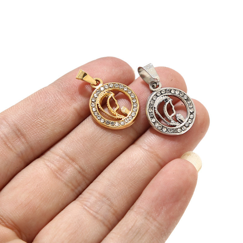 5 komada pozlaćenih kristalno popločanih nehrđajućih čelika Marina Djevice Marije Guadalupe šarm privjesci za DIY izradu ženskih ogrlica