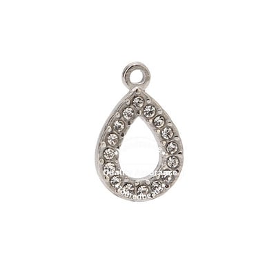 5db rozsdamentes acél arany könnycsepp medálok 18x12mm strassz vízcsepp varázslatok Fülbevaló nyaklánc készítéséhez