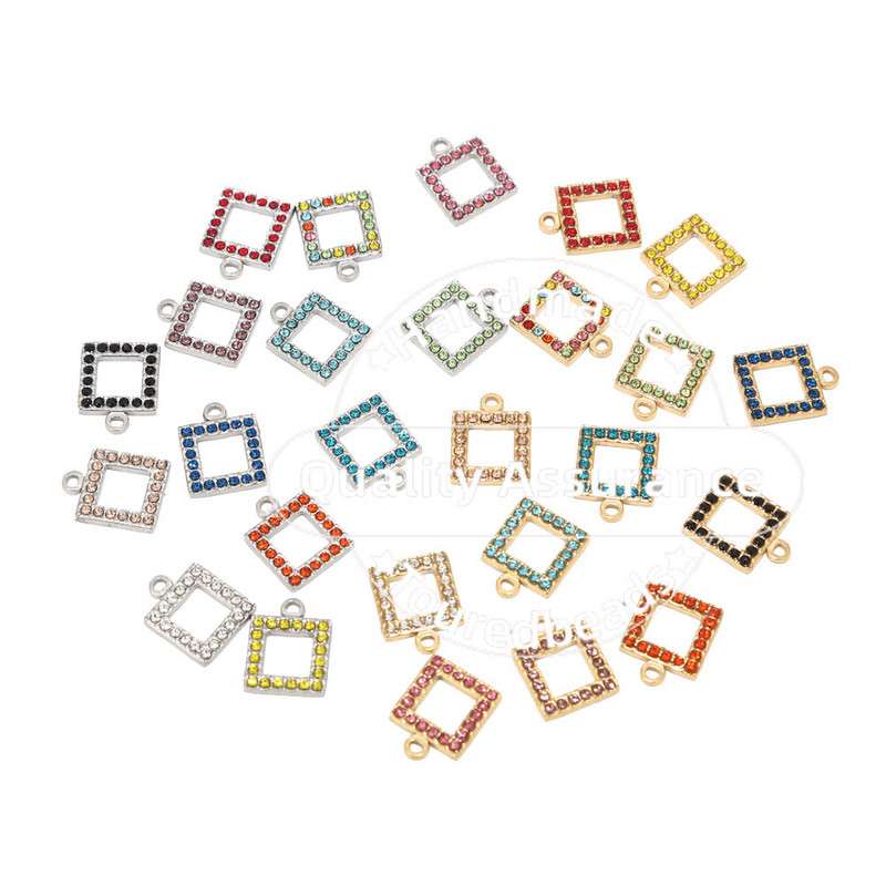 5 bucăți pandantive din oțel inoxidabil cu piatră de naștere pentru fabricarea de bijuterii, brățări, colier, descoperiri de farmec pătrat