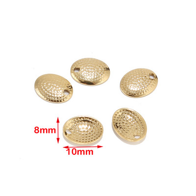 20db rozsdamentes acél arany ívelt ovális lószem medál varik 14,5x9 mm geometriai bélyegzés ovális báj gyöngyök leletek