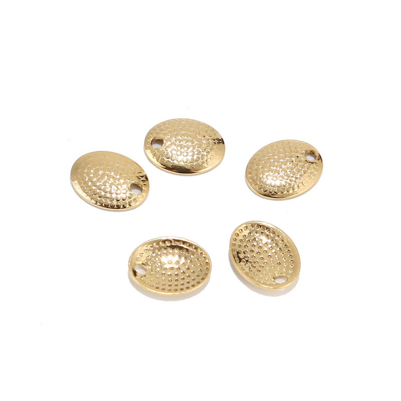 20db rozsdamentes acél arany ívelt ovális lószem medál varik 14,5x9 mm geometriai bélyegzés ovális báj gyöngyök leletek