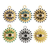 5 komada emajliranih privjesaka od nehrđajućeg čelika za sunčanje, zlatne pureće oči, privjesci za izradu nakita DIY rukotvorine, veleprodaja