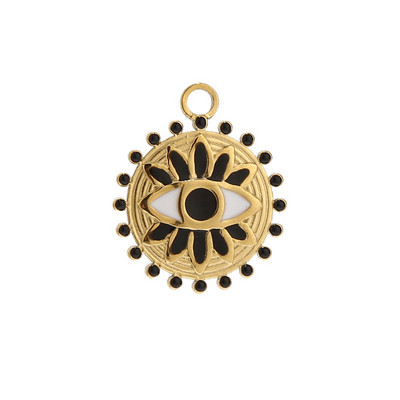 5 komada emajliranih privjesaka od nehrđajućeg čelika za sunčanje, zlatne pureće oči, privjesci za izradu nakita DIY rukotvorine, veleprodaja