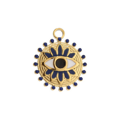 5 komada emajliranih privjesaka od nehrđajućeg čelika za sunčanje, zlatne pureće oči, privjesci za izradu nakita DIY rukotvorine, veleprodaja