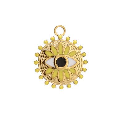 5 komada emajliranih privjesaka od nehrđajućeg čelika za sunčanje, zlatne pureće oči, privjesci za izradu nakita DIY rukotvorine, veleprodaja