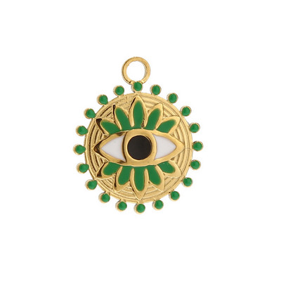 5 komada emajliranih privjesaka od nehrđajućeg čelika za sunčanje, zlatne pureće oči, privjesci za izradu nakita DIY rukotvorine, veleprodaja