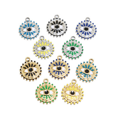 5 komada emajliranih privjesaka od nehrđajućeg čelika za sunčanje, zlatne pureće oči, privjesci za izradu nakita DIY rukotvorine, veleprodaja