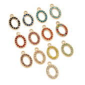 5 komada kristalnih ovalnih perli od nehrđajućeg čelika, privjesci, privjesci s dijamantima Nakit za djevojčice, žene, uradi sam ogrlica