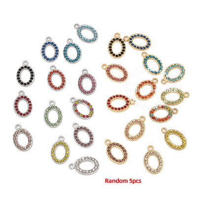 5 komada kristalnih ovalnih perli od nehrđajućeg čelika, privjesci, privjesci s dijamantima Nakit za djevojčice, žene, uradi sam ogrlica