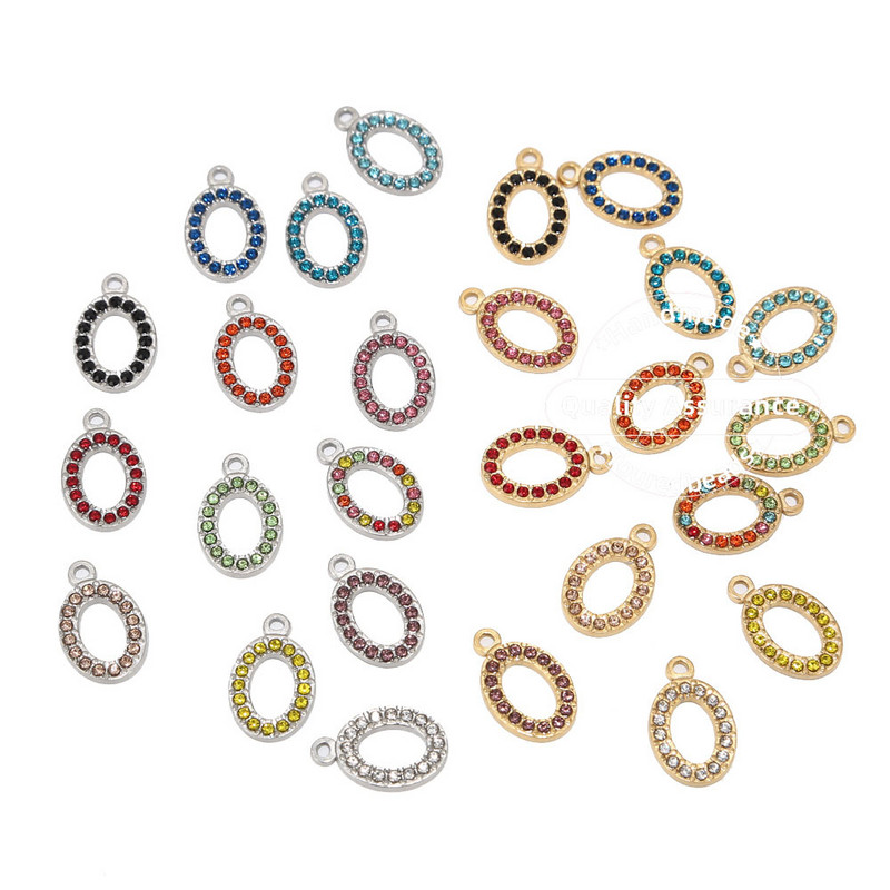 5 komada kristalnih ovalnih perli od nehrđajućeg čelika, privjesci, privjesci s dijamantima Nakit za djevojčice, žene, uradi sam ogrlica