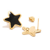 20 komada pozlaćenih zvjezdastih kukica za uši od nehrđajućeg čelika 18 mm emajlirane jednostavne komponente stupića za naušnice s petljom