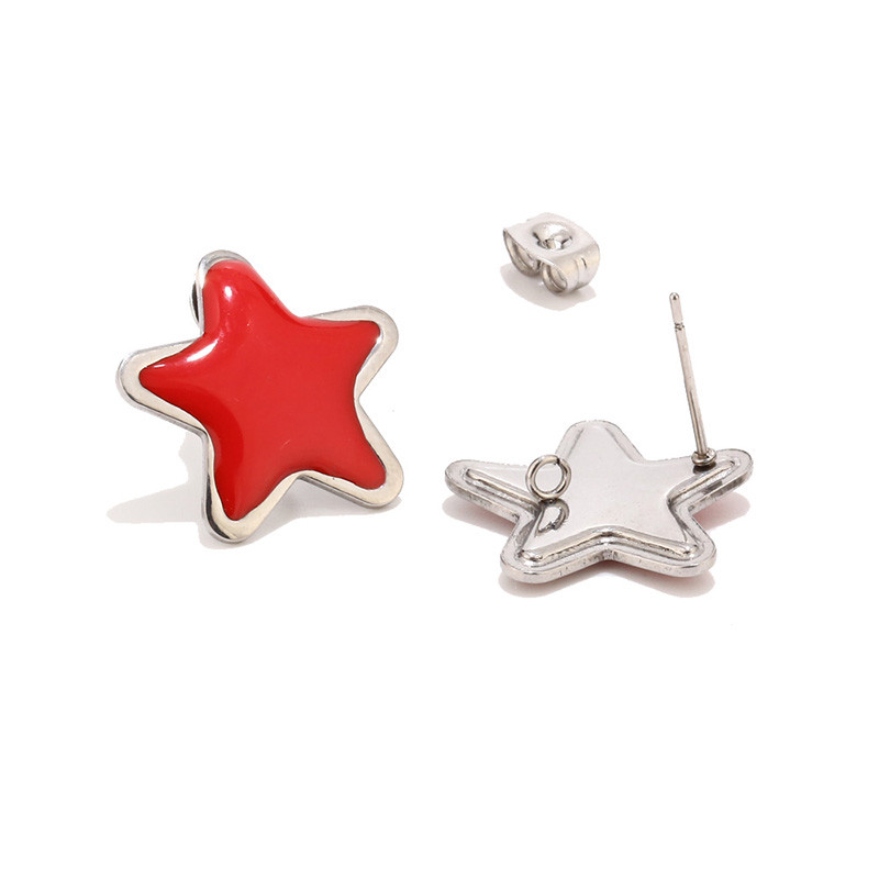 20 komada pozlaćenih zvjezdastih kukica za uši od nehrđajućeg čelika 18 mm emajlirane jednostavne komponente stupića za naušnice s petljom