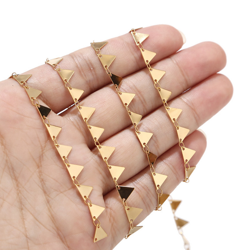 1 metar lemljeni ručno izrađeni lanac od nehrđajućeg čelika Zlatni disk trokut zvijezda srce romb karika lančić za DIY izradu ogrlice narukvice
