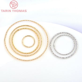 (3581) 10PCS 18MM 20MM 24K позлатени месингови пръстени с кръгъл кръг Затворени пръстени Висококачествени аксесоари за бижута Направи си сам