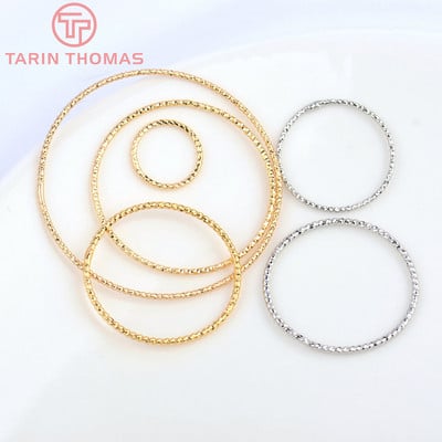 (3581)10PCS 18MM 20MM 24K Χρυσό επιμεταλλωμένο ορείχαλκο δαχτυλίδια στρογγυλού κύκλου κλειστά δαχτυλίδια υψηλής ποιότητας Diy κοσμήματα αξεσουάρ