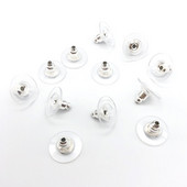 50db/tétel Rozsdamentes acél hipoallergén 11x6mm-es golyós szilikon fülbevaló hátsó dugós fül anya barkács ékszerkészítési alkatrészekhez