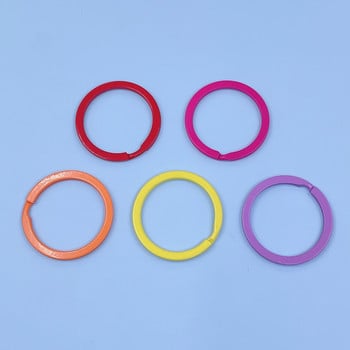 10 бр. 30 мм цветно рисувани кръгли празни държачи за ключодържатели Fit DIY Жени Мъже Ключодържател Ключодържател Sleutelhanger Изработка на бижута