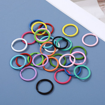 10 бр. 30 мм цветно рисувани кръгли празни държачи за ключодържатели Fit DIY Жени Мъже Ключодържател Ключодържател Sleutelhanger Изработка на бижута