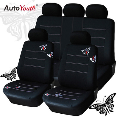 Πλήρες σετ AUTOYOUTH Καλύμματα καθισμάτων αυτοκινήτου Universal Fit Split Rear Bench Butterfly For Pajero 4 For Kia For Skoda karog 2021 For Hyunda