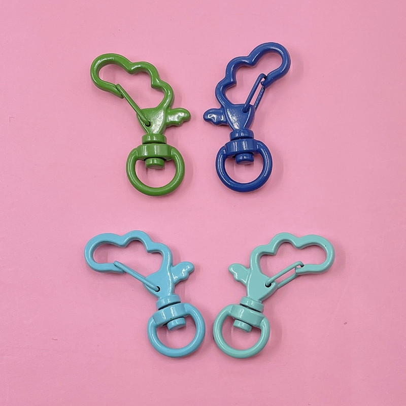 10 komada metalno obojenih šarenih 34x21 mm rotirajućih jastoga s kopčom u obliku oblaka s kukom za privjeske za ključeve za DIY obrte za izradu nakita