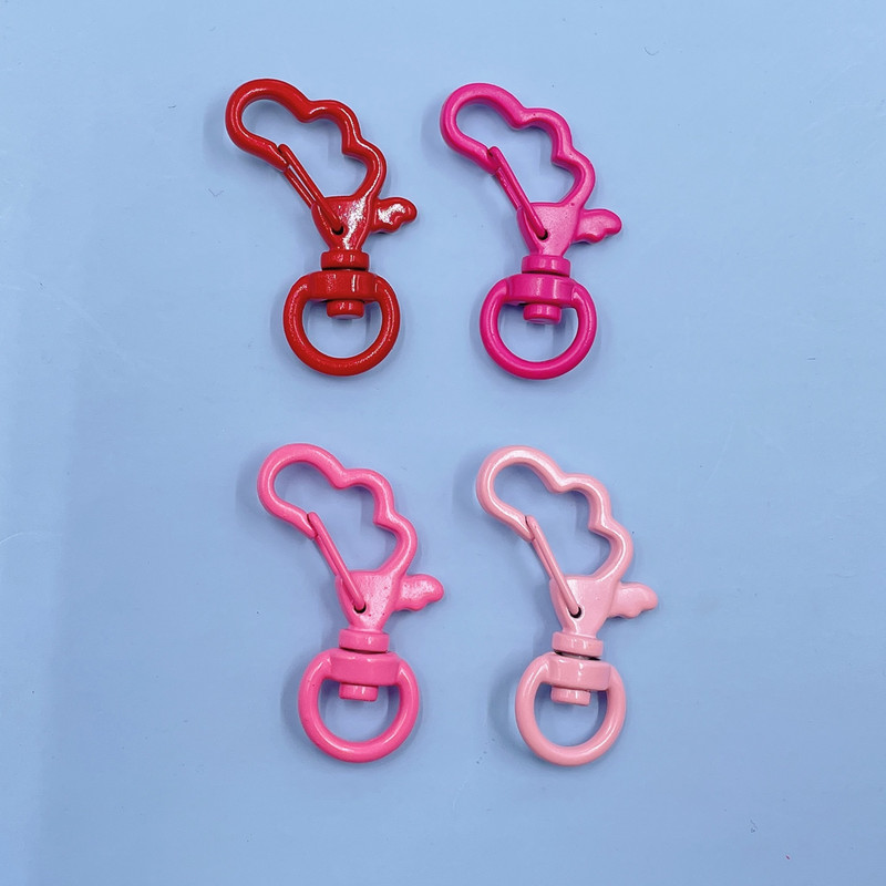 10 komada metalno obojenih šarenih 34x21 mm rotirajućih jastoga s kopčom u obliku oblaka s kukom za privjeske za ključeve za DIY obrte za izradu nakita