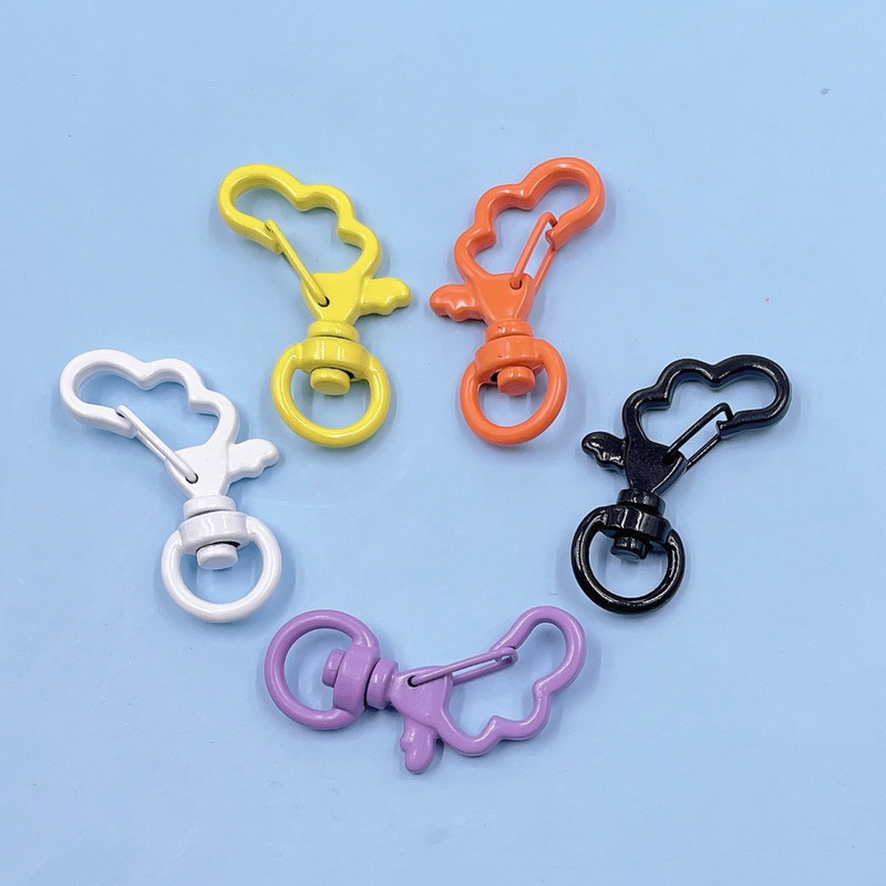 10 komada metalno obojenih šarenih 34x21 mm rotirajućih jastoga s kopčom u obliku oblaka s kukom za privjeske za ključeve za DIY obrte za izradu nakita