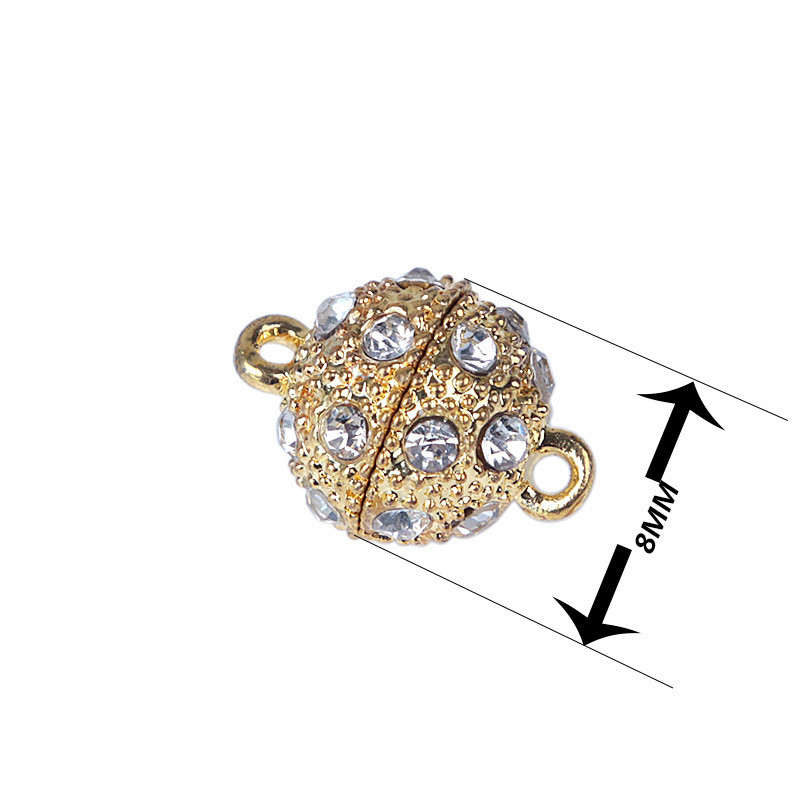 5 kompleta kamenčićima popločanih okruglih metalnih magnetnih kopči Kuka 8-14 mm narukvica Snažne magnetske spojne kopče za DIY izradu nakita