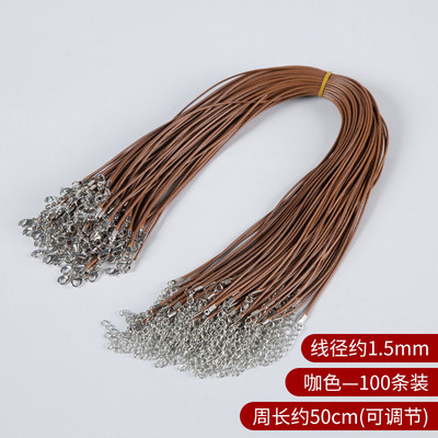 10 kom/lot promjera 1,5/2 mm ogrlica od prave kožne uzice s kopčom, podesivo pleteno uže za DIY ogrlicu, izradu nakita