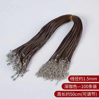 10 kom/lot promjera 1,5/2 mm ogrlica od prave kožne uzice s kopčom, podesivo pleteno uže za DIY ogrlicu, izradu nakita